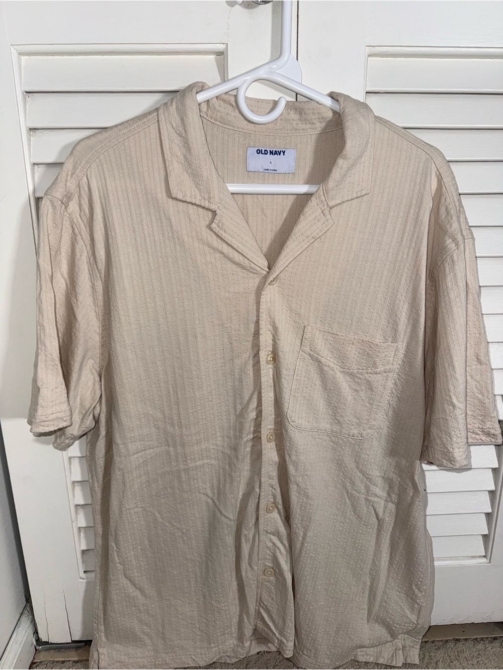 Old Navy Men's Linen Short Sleeve Button-Up Shirt